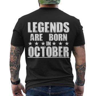 Legends Are Born In October Birthday Tshirt Men's Crewneck Short Sleeve Back Print T-shirt - Monsterry DE