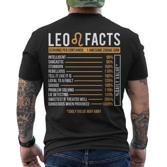 Leo Facts Zodiac Sign Astrology Birthday Horoscope Men's T-shirt Back Print - Seseable