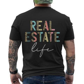 Leopard Real Estate Life Agent Realtor Investor Home Broker Tshirt Men's Crewneck Short Sleeve Back Print T-shirt - Monsterry DE