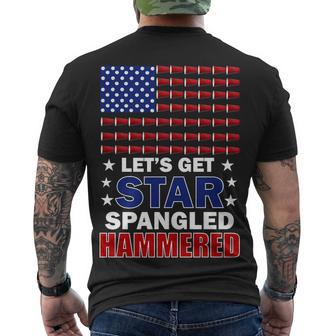 Lets Get Star Spangled Hammered Tshirt Men's Crewneck Short Sleeve Back Print T-shirt - Monsterry