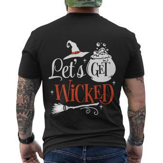 Lets Get Wicked Halloween Quote Men's Crewneck Short Sleeve Back Print T-shirt - Monsterry UK