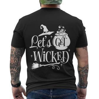 Lets Get Wicked Halloween Quote Men's Crewneck Short Sleeve Back Print T-shirt - Monsterry