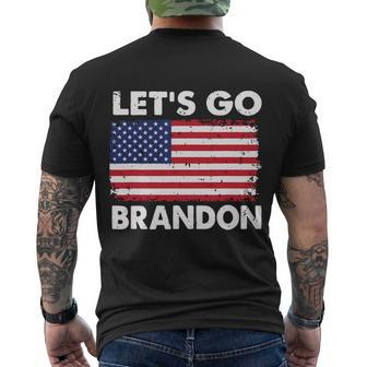 Lets Go Brandon Lets Go Brandon Flag Tshirt Men's Crewneck Short Sleeve Back Print T-shirt - Monsterry DE