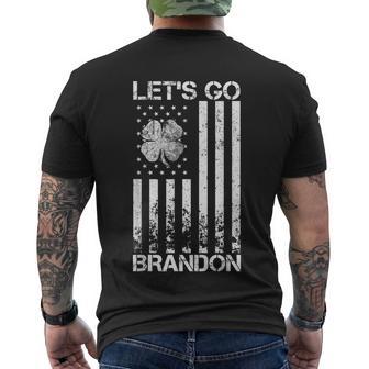 Lets Go Brandon St Patricks Day St Patricks Day Funny St Patricks Day American Flag Shamrock Tshirt Men's Crewneck Short Sleeve Back Print T-shirt - Monsterry