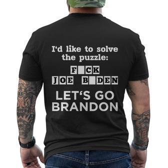 Lets Go Brandon Us Solve The Puzzle Tshirt Tshirt Men's Crewneck Short Sleeve Back Print T-shirt - Monsterry