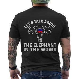 Lets Talk About The Elephant In The Womb Tshirt Men's Crewneck Short Sleeve Back Print T-shirt - Monsterry