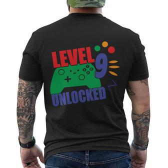 Level 9 Unlocked 9Th Gamer Video Game Birthday Video Game Men's T-shirt Back Print - Thegiftio UK