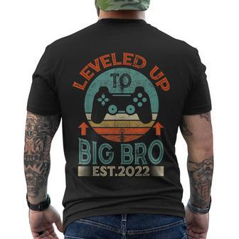 I Leveled Up To Big Brother Est 2022 Promoted To Big Bro Men's T-shirt Back Print - Thegiftio UK