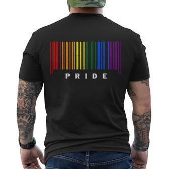 Lgbt Gay Barcode Support Lgbtq Ally Rainbow Pride Gay Flag Men's Crewneck Short Sleeve Back Print T-shirt - Monsterry UK