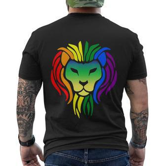 Lgbt Gay Pride Flag Proud Lion Lgbt Gay Pride Men's T-shirt Back Print - Thegiftio UK