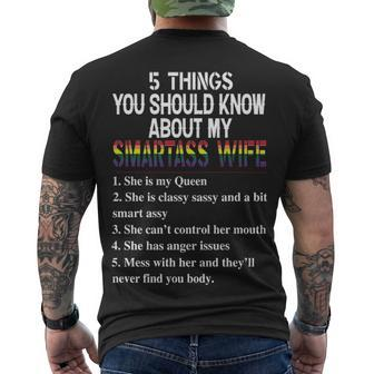 Lgbt Pride Lgbt 5 Things You Should Know About My Smartass Wife Men's T-shirt Back Print - Thegiftio UK