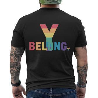 Lgbt Pride Funny Gift Lgbtq Flag Gay Pride Month You Belong Cool Gift Men's Crewneck Short Sleeve Back Print T-shirt - Monsterry AU