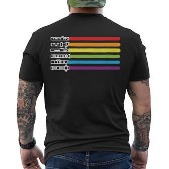 Lgbt Pride Rainbow Lightsabe Lgbt Inspirational Pride Flag Men's T-shirt Back Print - Thegiftio UK