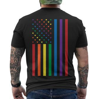 Lgbt Rainbow Pride Flag Tshirt Men's Crewneck Short Sleeve Back Print T-shirt - Monsterry