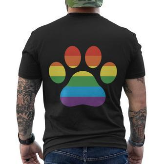 Lgbt Rainbow Pride Furry Dog Paw Pride Month Men's Crewneck Short Sleeve Back Print T-shirt - Monsterry AU