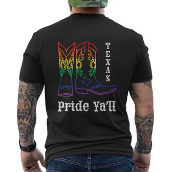Lgbt Texas Human Gay Pride Month Transgender Rainbow Lesbian Men's Crewneck Short Sleeve Back Print T-shirt - Monsterry CA