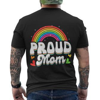 Lgbtq Rainbow Proud Mom Mothers Day Gay Lesbian Lgbt Cool Gift Men's Crewneck Short Sleeve Back Print T-shirt - Monsterry