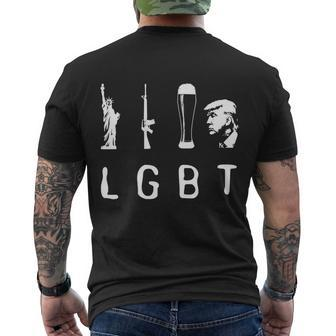 Liberty Guns Beer Trump Shirt Lgbt Gift Men's Crewneck Short Sleeve Back Print T-shirt - Monsterry CA