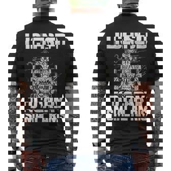 Licensed To Carry Small Arms Men's Crewneck Short Sleeve Back Print T-shirt | Seseable UK