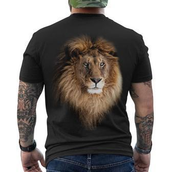 Lion Head Graphic Men's Crewneck Short Sleeve Back Print T-shirt - Monsterry AU