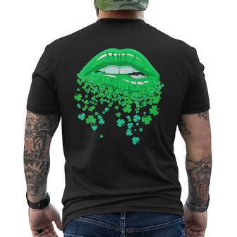 Lips Sexy Green Cool Irish Shamrock St Patricks Day Men's T-shirt Back Print - Thegiftio UK