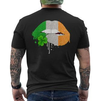 Lips Sexy Green Irish Leopard Flag Shamrock St Patricks Day Men's T-shirt Back Print - Thegiftio UK