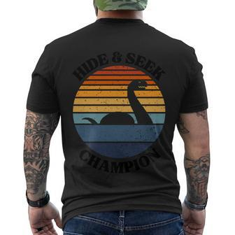 Loch Ness Monster Vintage Sunset Gift Hide And Seek Champion Funny Gift Men's Crewneck Short Sleeve Back Print T-shirt - Monsterry DE