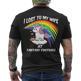 I Lost To My Wife At Fantasy Football Men's T-shirt Back Print - Seseable