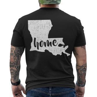 Louisiana Home State Men's Crewneck Short Sleeve Back Print T-shirt - Monsterry