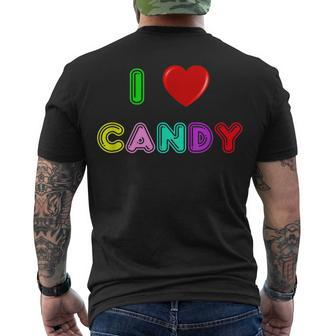 I Love Candy Halloween Colorful Sweets Sweet Tooth Men's T-shirt Back Print - Seseable