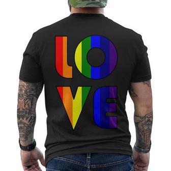 Love Gay Pride Logo Rainbow Tshirt Men's Crewneck Short Sleeve Back Print T-shirt - Monsterry UK