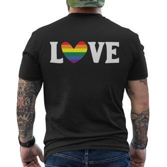 Love Heart Lgbt Gay Pride Lesbian Bisexual Ally Quote Men's Crewneck Short Sleeve Back Print T-shirt - Monsterry DE