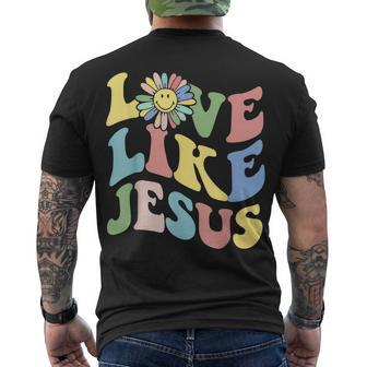 Love Like Jesus Christian God Lover Words On Back Men's T-shirt Back Print - Thegiftio UK
