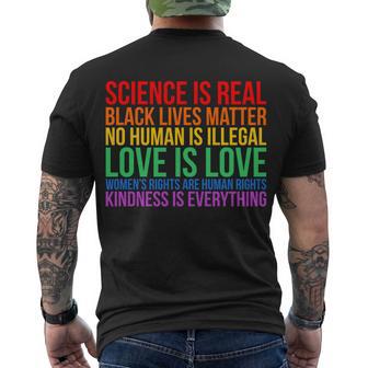 Love Kindness Science Black Lives Lgbt Equality Men's Crewneck Short Sleeve Back Print T-shirt - Monsterry UK