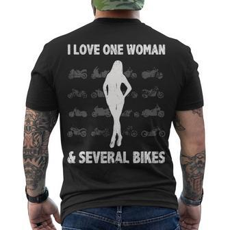 Love One Woman & Several Bikes Men's Crewneck Short Sleeve Back Print T-shirt - Seseable