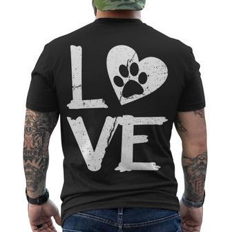 Love Paw In Heart Tshirt Men's Crewneck Short Sleeve Back Print T-shirt - Monsterry DE