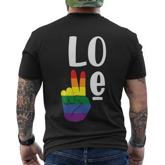 Love Peace Lgbt Gay Pride Lesbian Bisexual Ally Quote Men's Crewneck Short Sleeve Back Print T-shirt - Monsterry UK