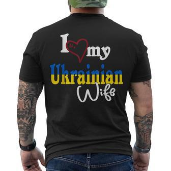 I Love My Ukrainian Wife Artistic Ukraine Men's T-shirt Back Print - Seseable