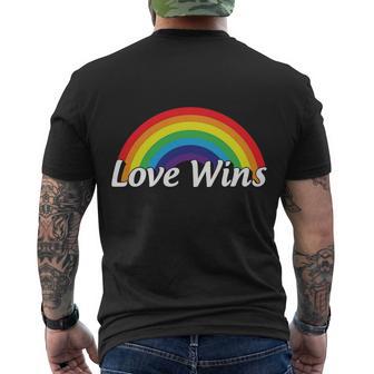 Love Wins Lgbt Rainbow Flag Pride Month Men's Crewneck Short Sleeve Back Print T-shirt - Monsterry DE