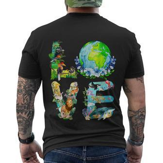 Love World Earth Day 2022 Planet Environmental Animal Tshirt Men's Crewneck Short Sleeve Back Print T-shirt - Monsterry