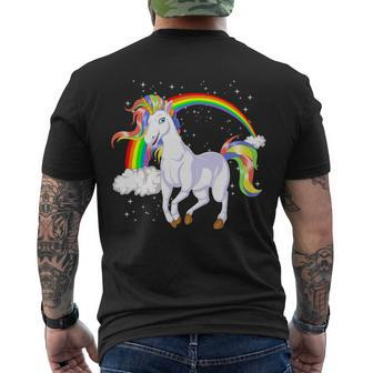 Magical Unicorn V2 Men's Crewneck Short Sleeve Back Print T-shirt - Monsterry UK