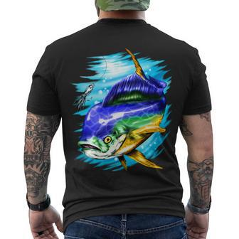 Mahi Mahi Fish Men's Crewneck Short Sleeve Back Print T-shirt - Monsterry