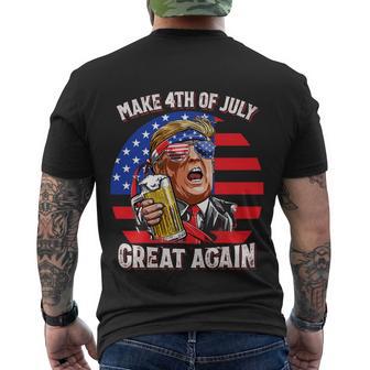 Make 4Th Of July Great Again Trump Ing Beer Patriotic Cool Gift Men's Crewneck Short Sleeve Back Print T-shirt - Monsterry