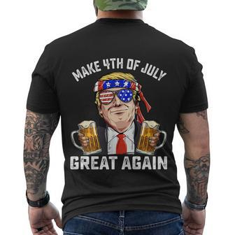 Make 4Th Of July Great Again Trump Ing Beer Patriotic Cute Gift Men's Crewneck Short Sleeve Back Print T-shirt - Monsterry