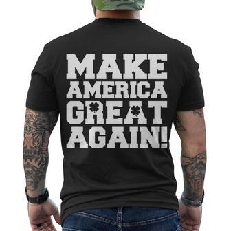 Make America Great Again Donald Trump St Patricks Day Clover Shamrocks Men's Crewneck Short Sleeve Back Print T-shirt - Monsterry AU