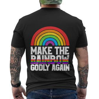 Make The Rainbow Godly Again Lgbt Funny Flag Gay Pride Men's Crewneck Short Sleeve Back Print T-shirt - Monsterry AU