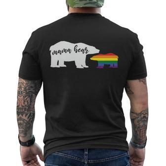 Mama Bear Lgbt Gay Pride Lesbian Bisexual Ally Quote Men's Crewneck Short Sleeve Back Print T-shirt - Monsterry CA