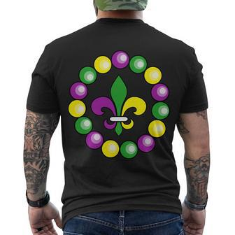 Mardi Gras Beads V2 Men's Crewneck Short Sleeve Back Print T-shirt - Monsterry AU