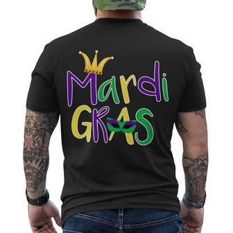 Mardi Gras Crown Logo Men's Crewneck Short Sleeve Back Print T-shirt - Monsterry CA