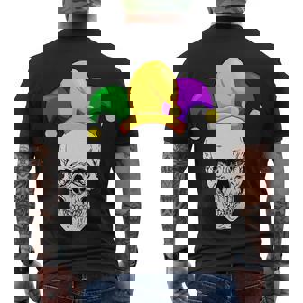 Mardi Gras Skull Parade Jester Men's T-shirt Back Print - Thegiftio